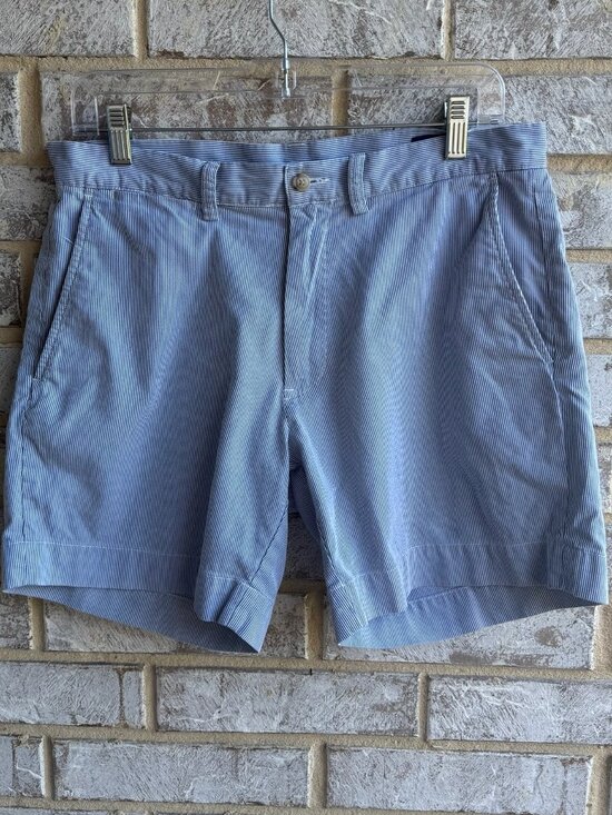 Polo Ralph Lauren White/Blue Striped Classic Fit 6" Shorts Men's Size 31 - Picture 1 of 10